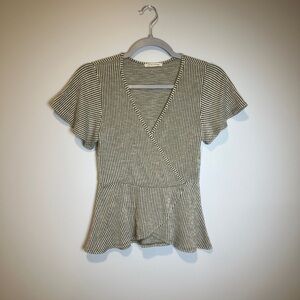 Flirty Olive Wrap Shirt